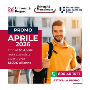 Promo Università Aprile 2026: agevolazioni attive con Pegaso, Mercatorum e San Raffaele Roma