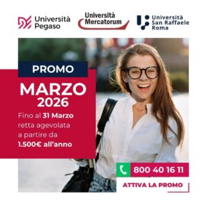 Promo Università Marzo 2026: agevolazioni per iscriversi con Pegaso, Mercatorum e San Raffaele Roma