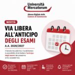 Mercatorum: via libera all’anticipo degli esami A.A. 2026/2027