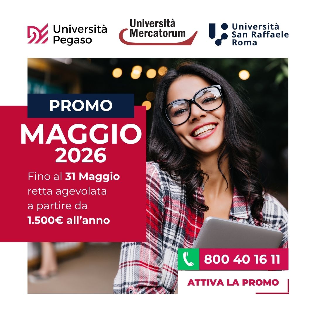 Al momento stai visualizzando Promo Università Maggio 2026: proroga agevolazioni con Pegaso, Mercatorum e San Raffaele Roma