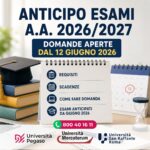 Anticipo Esami Pegaso, Mercatorum e San Raffaele 2026/2027: domande aperte dal 12 giugno 2026