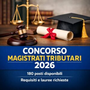 Scopri di più sull'articolo Concorso magistrati tributari 2026: requisiti, lauree ammesse e come partecipare