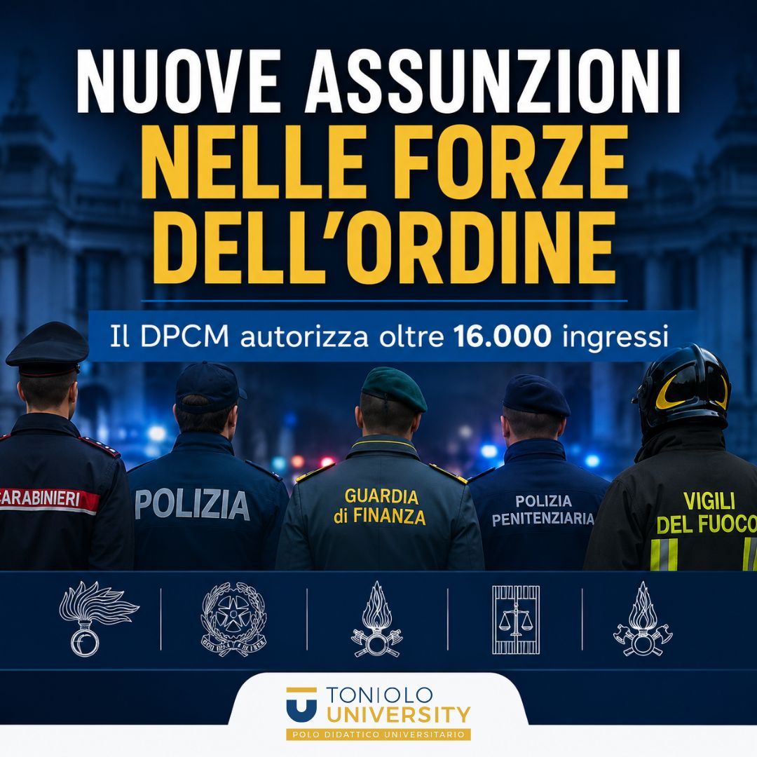 Al momento stai visualizzando Nuove assunzioni nelle Forze dell’Ordine: il DPCM autorizza oltre 16.000 ingressi