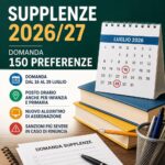Supplenze 2026/27: domanda 150 preferenze, algoritmo e sanzioni