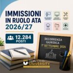 Immissioni in Ruolo ATA 2026/27: 12.284 posti, decreto e ripartizione