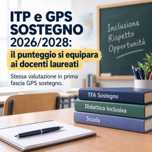 Scopri di più sull'articolo ITP e GPS Sostegno 2026/2028: il punteggio si equipara ai docenti laureati