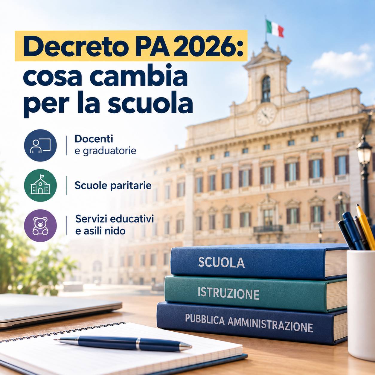 Al momento stai visualizzando Decreto PA 2026 Scuola: Cosa Cambia per Graduatorie, Paritarie e Infanzia