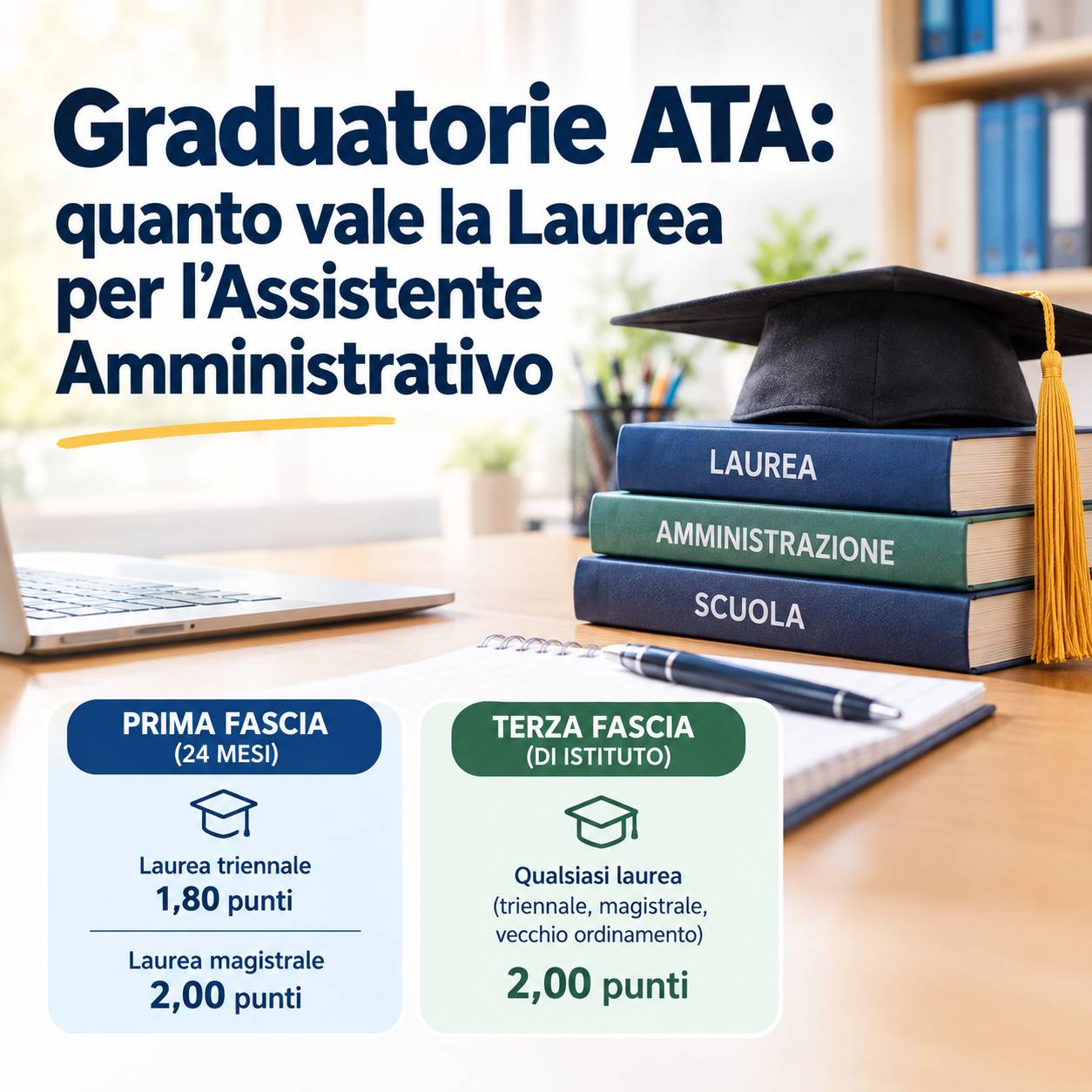 Al momento stai visualizzando Graduatorie ATA: quanto vale la Laurea per l’Assistente Amministrativo