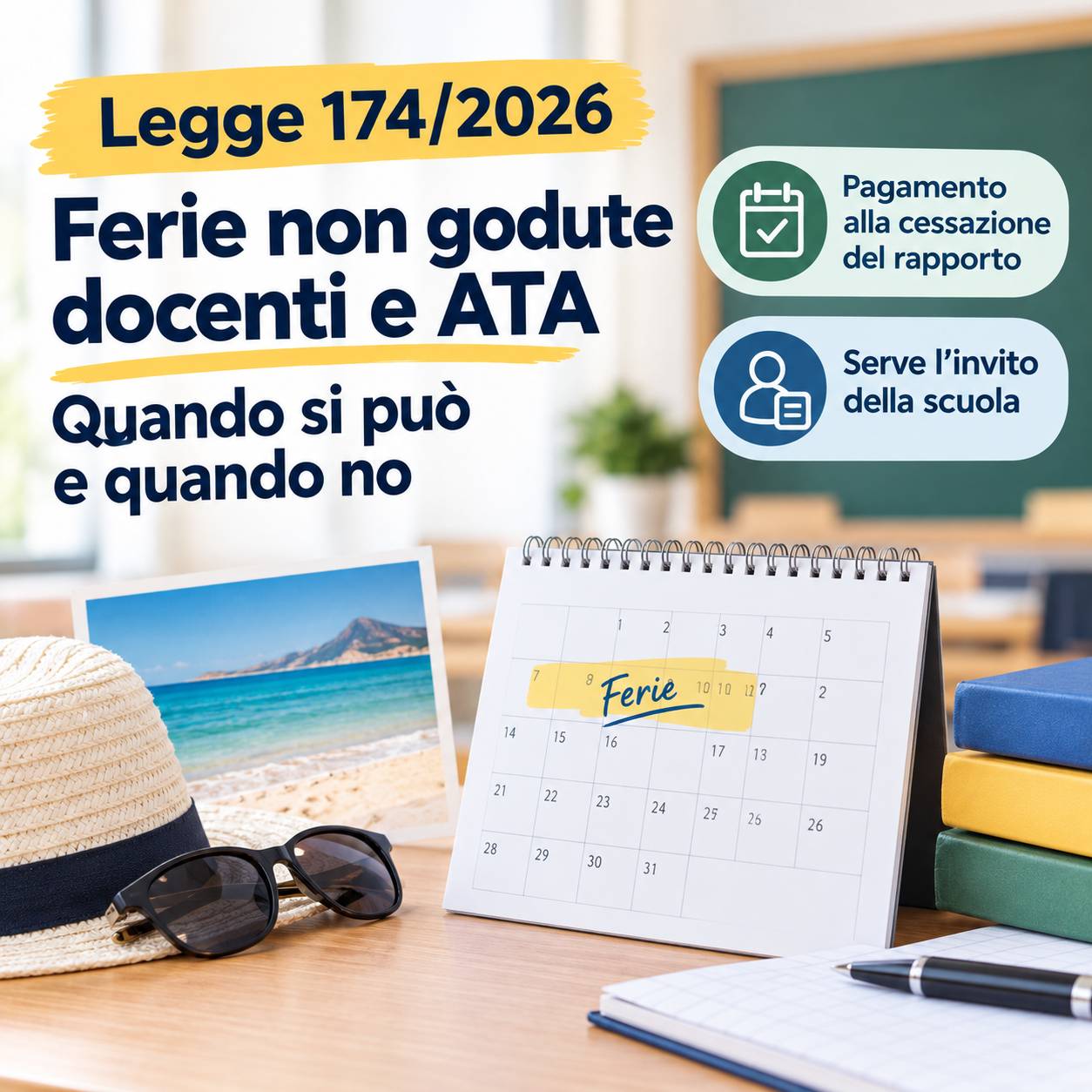 Al momento stai visualizzando Ferie Non Godute Docenti e ATA: Cosa Cambia con la Legge 174/2026 (Decreto PA)