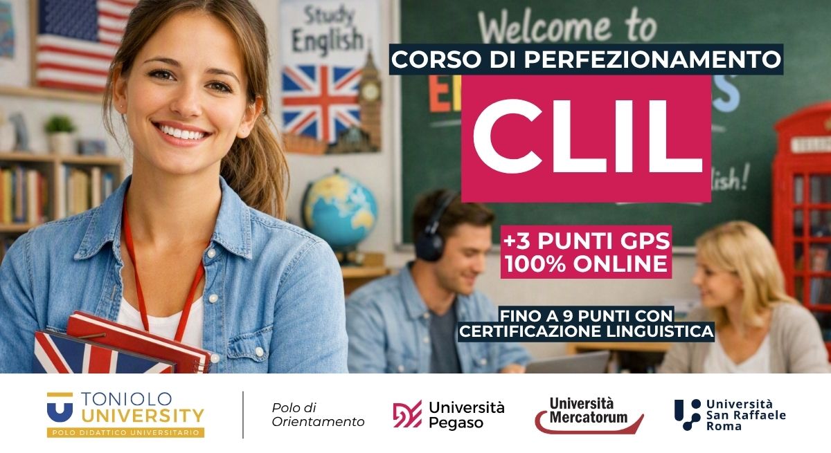 Corso CLIL Pegaso online per aumentare il punteggio GPS con certificazione linguistica di inglese