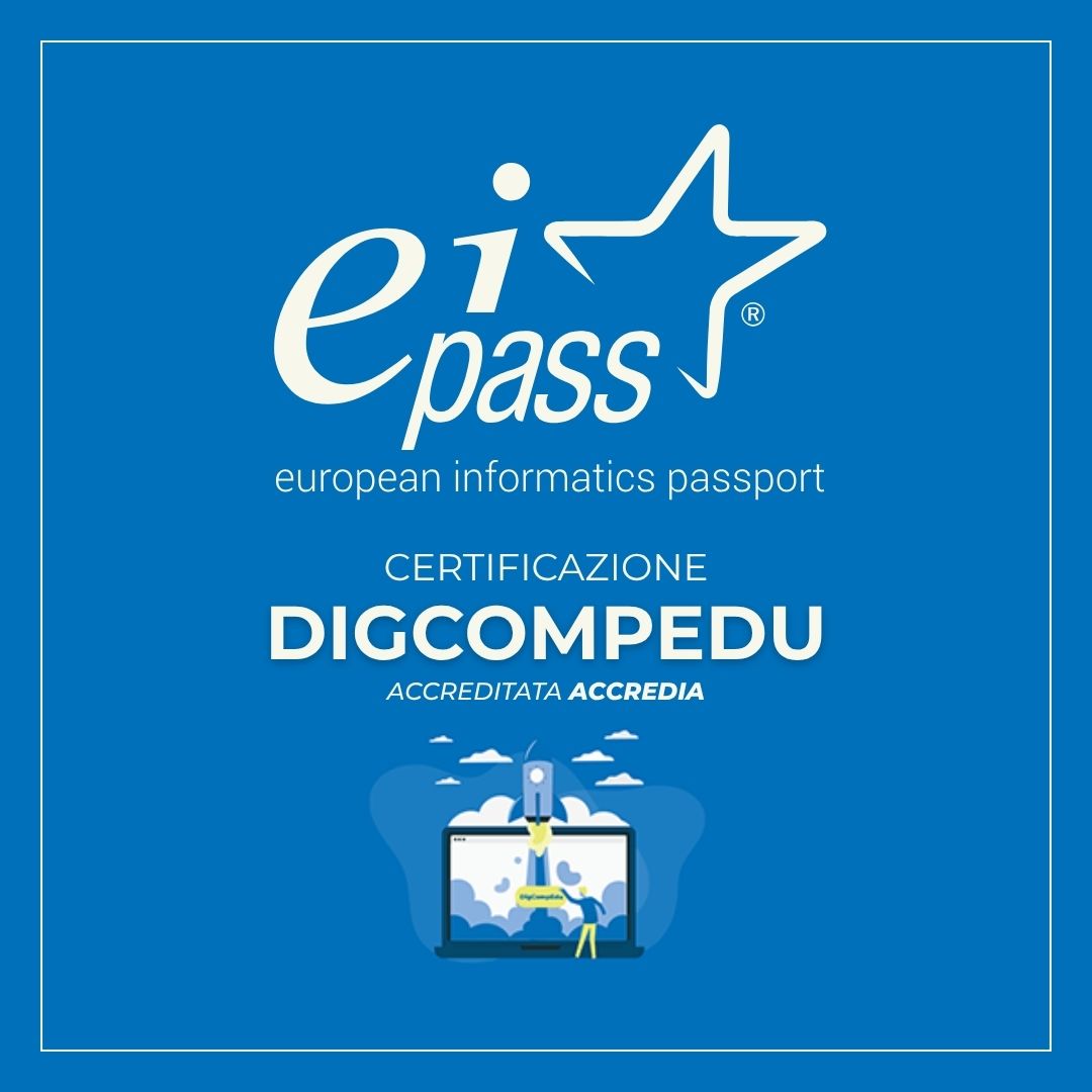 EIPASS DigCompEdu accreditata Accredia: certificazione per docenti, formatori ed educatori, conforme al framework europeo DigCompEdu.
