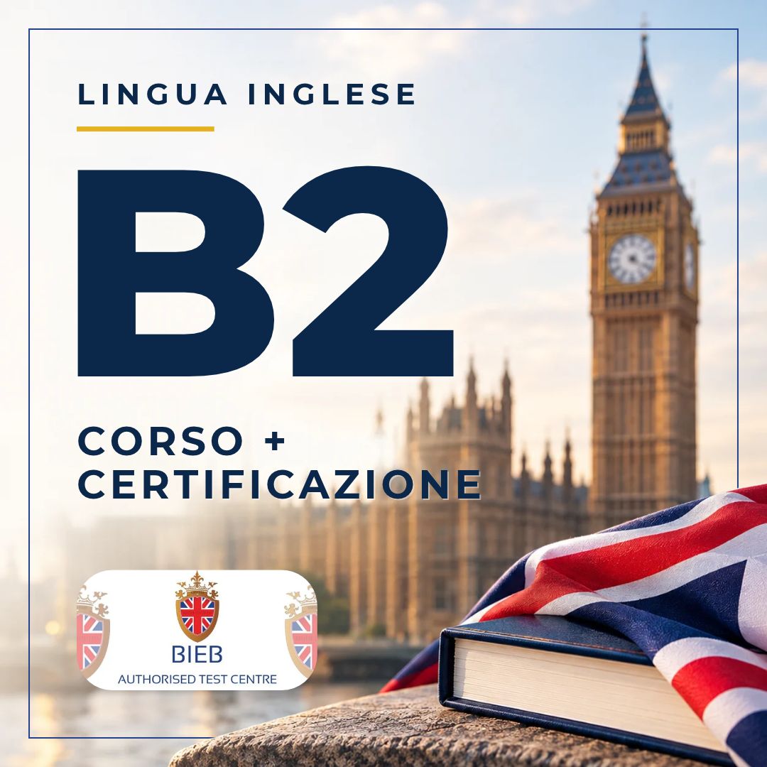 Corso di Inglese B2 online con certificazione ESOL British Institutes. 60 lezioni, materiali didattici e preparazione all’esame di livello intermedio superiore.