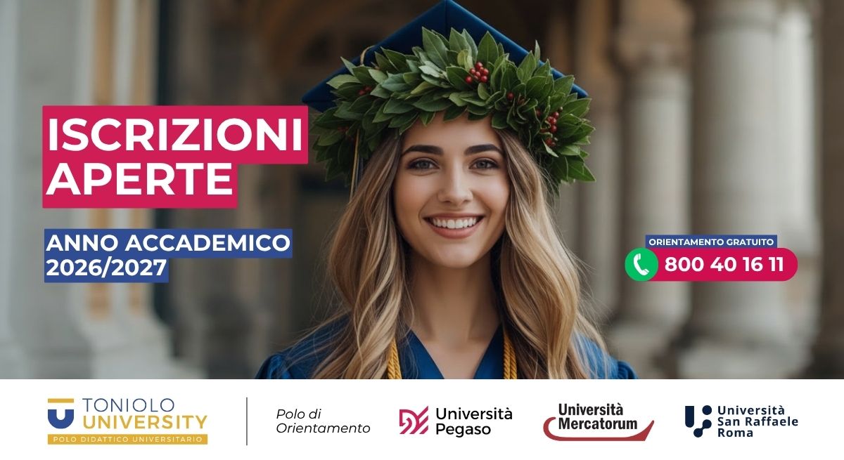 Scopri la Promo iscrizioni dedicata ai corsi universitari online degli Atenei Pegaso, Mercatorum e San Raffaele. Formazione accademica flessibile, riconosciuta e sempre attiva.